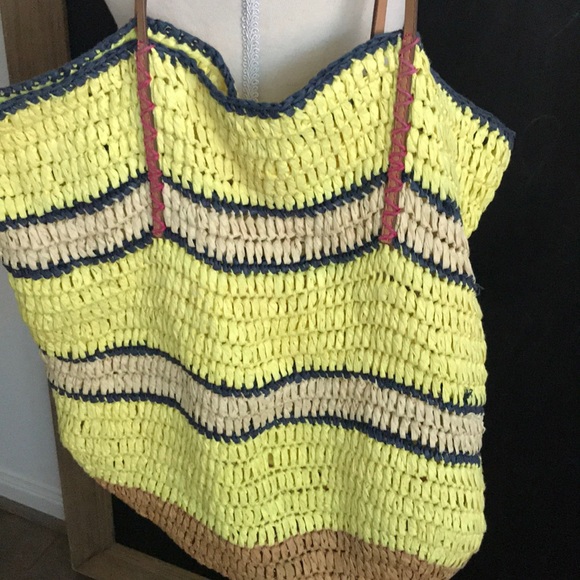 Loft Striped Straw Tote - Picture 2 of 4